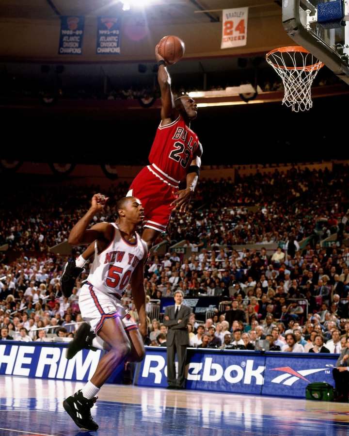 Michael Jordan celebrating NBA championship